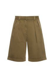 Shorts In Twill Di Cotone Con Pinces