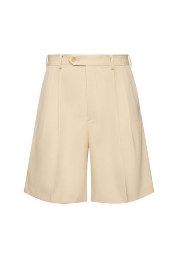 Wool Gabardine Wide Shorts