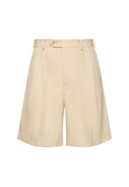 Wool Gabardine Wide Shorts