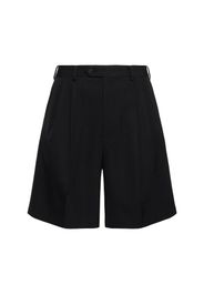 Wool Gabardine Wide Shorts