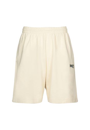 Shorts In Felpa Di Cotone Con Logo