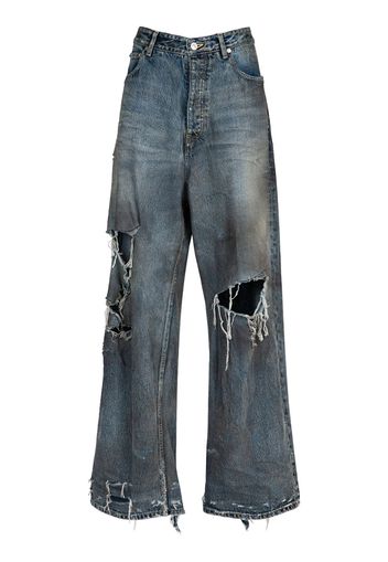 Jeans Larghi In Denim Giapponese