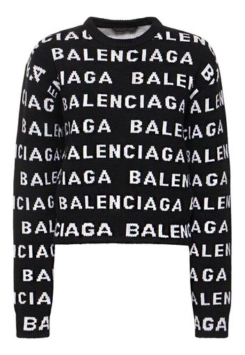 Maglia In Misto Lana Con Logo