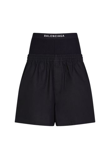 Shorts Hybrid In Popeline Di Cotone