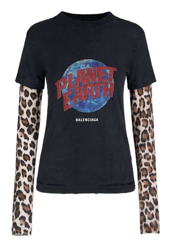 T-shirt Planet Earth Con Maniche Doppie