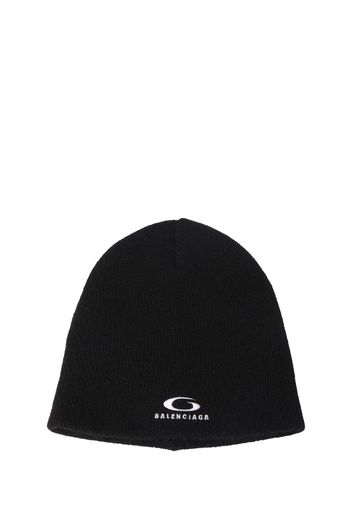 Cappello Beanie In Cotone A Costine / Logo