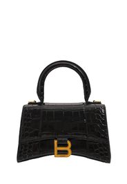 Borsa Xs Hourglass In Pelle Stampa Coccodrillo