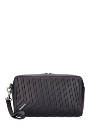 Car Embossed Leather Toiletry Bag