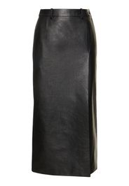 Tailored Leather Skirt W/ Slit