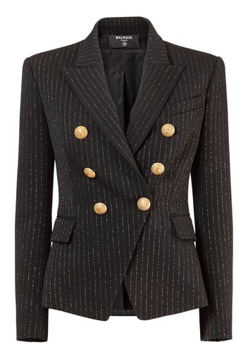 Blazer Gessato In Lana E Lurex