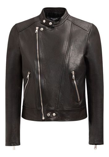 Giacca Biker In Pelle Con Zip