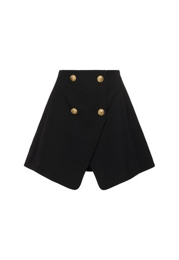 Wool Grain De Poudre Mini Skirt