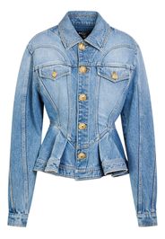 Giacca In Denim Con Ruches