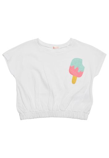T-shirt Cropped Popside In Cotone