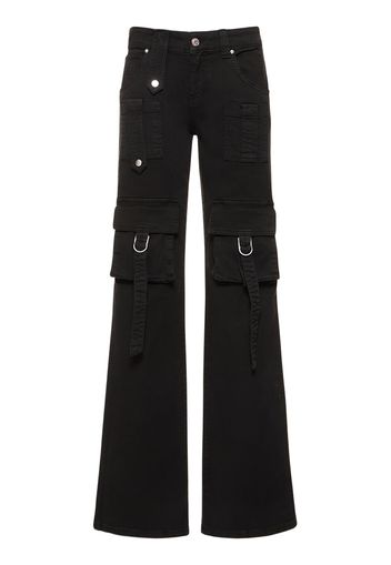 Denim Cargo Low Waist Straight Jeans