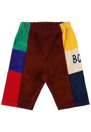 Pantaloni In Misto Cotone Color Block