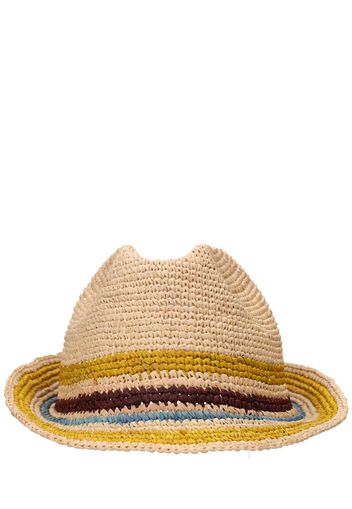 Cappello Bucket In Rafia Crochet