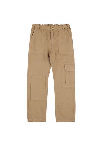 Pantaloni Cargo In Gabardina Di Cotone