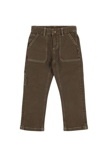 Pantaloni In Gabardina Di Cotone Stretch