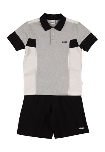 Polo In Cotone Piqué E Shorts