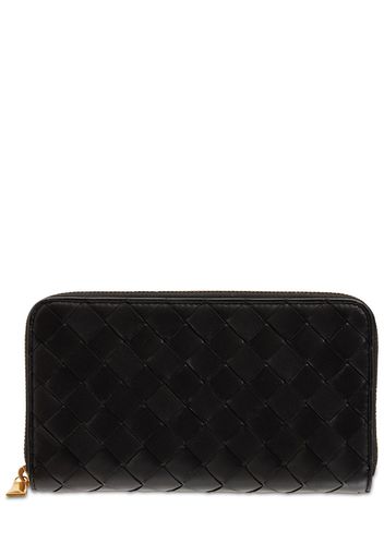 Intrecciato Leather Zip Wallet