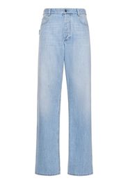 Jeans Larghi In Denim Di Cotone Vintage