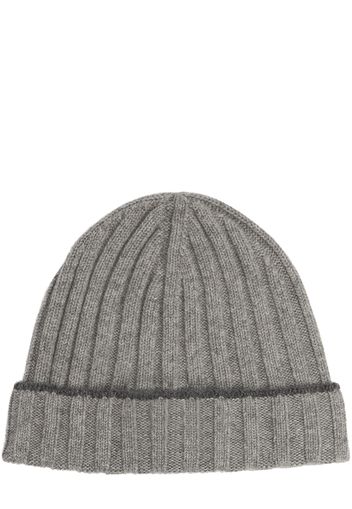 Cappello Beanie In Maglia Di Cashmere A Costine