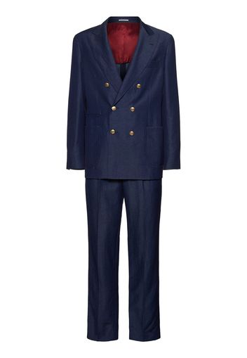 Wool & Linen Denim Effect Suit