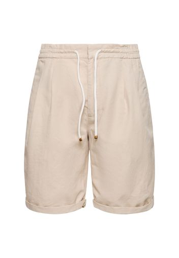 Shorts In Cotone E Lino