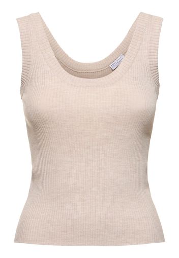 Tank Top In Maglia Di Lana E Cashmere