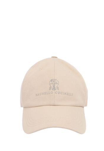 Cappello Baseball In Gabardina Di Cotone Con Logo