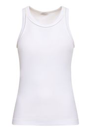 Tank Top In Jersey Di Cotone A Costine