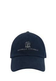 Cappello Baseball In Gabardina Di Cotone Con Logo