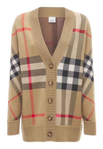 Cardigan “caragh” In Misto Lana Check