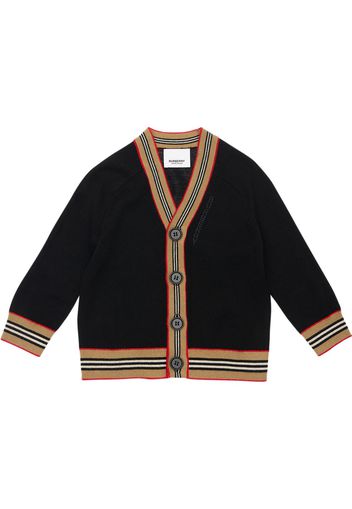 Cardigan Icon Stripe In Maglia Di Misto Lana