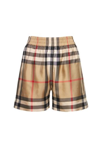 Shorts Tawney In Twill Di Seta Check