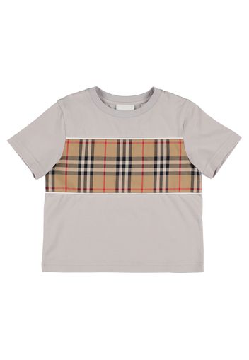 T-shirt In Jersey In Cotone / Inserti Check