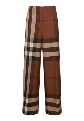 Divya Check Print Wide Pants