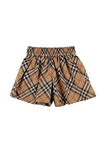 Shorts In Misto Cotone Check Plissé