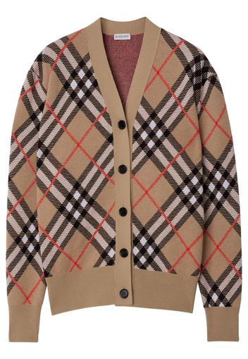 Cardigan Check Con Bottoni