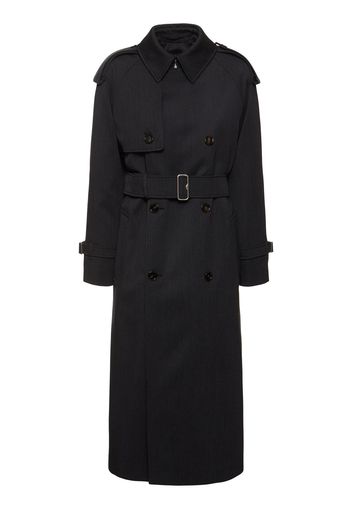 Virgin Wool Long Trench Coat