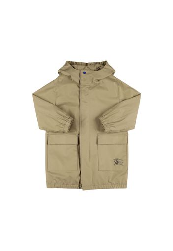 Cotton Gabardine Hooded Parka