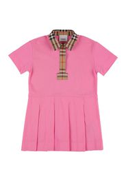 Check Insert Cotton Polo Dress