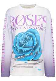 Roses Printed Jersey Long Sleeves Top