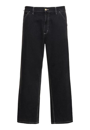 Pantaloni Simple In Cotone Stonewashed