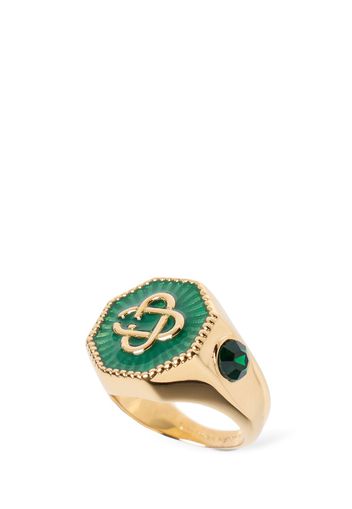 Monogram Crystal Thick Ring