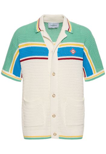 Camicia Tennis In Cotone Crochet