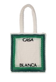 Borsa Shopping In Cotone Crochet Con Logo