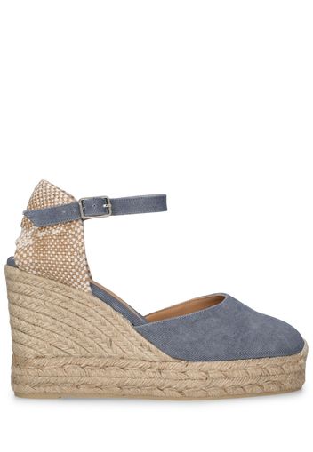 Espadrilles Carol In Denim Con Zeppa 110mm