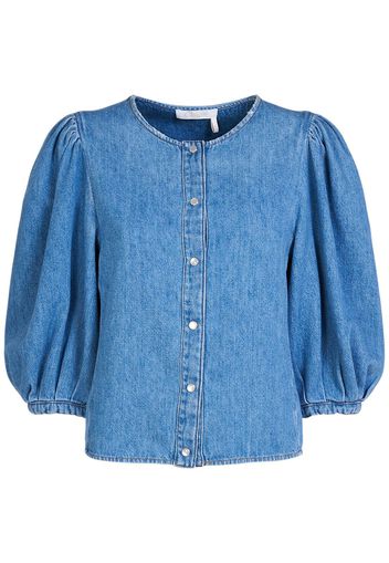 Camicia In Denim Di Cotone E Lino